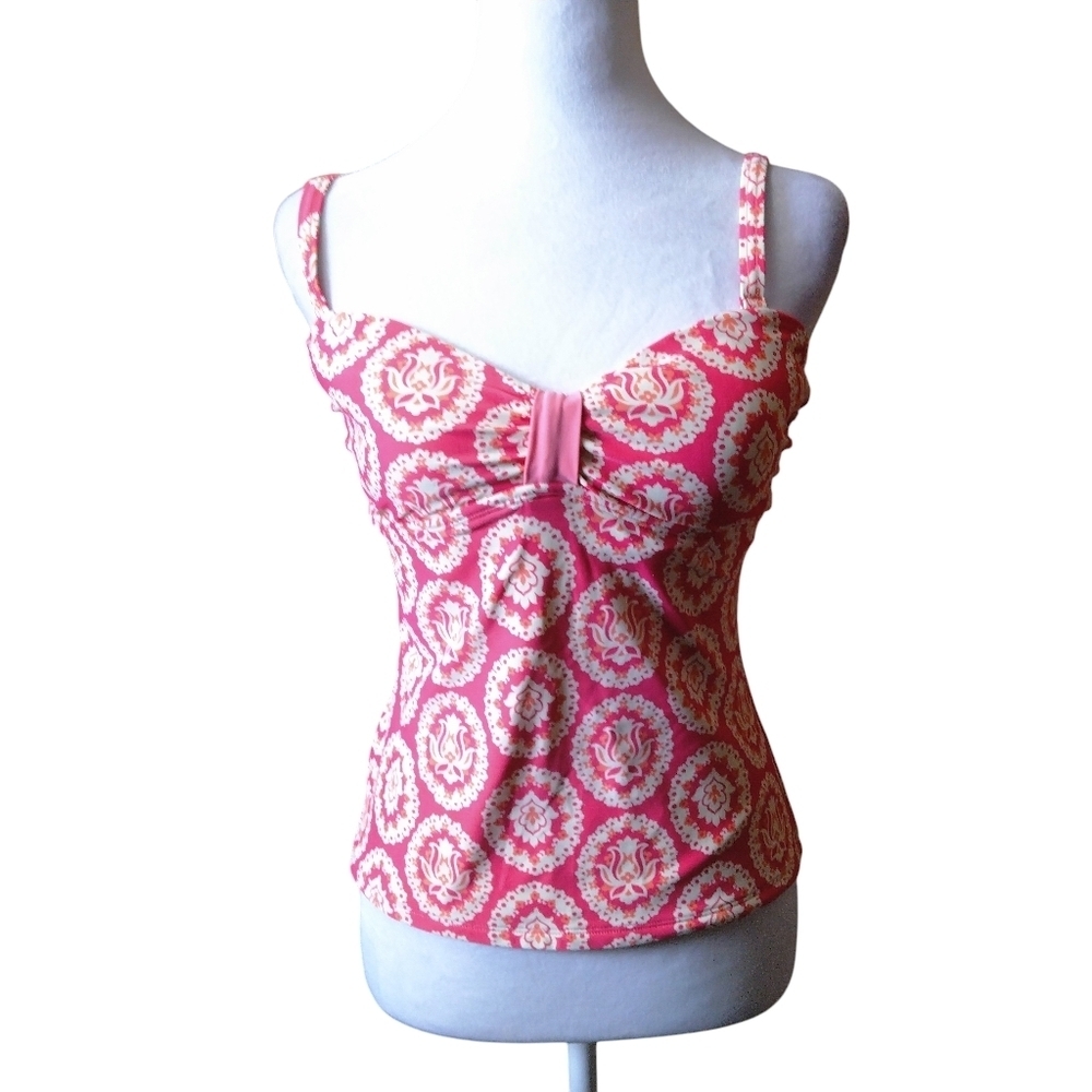 Boden Tankini Top Women's Size 6 Padded Geometric Print Beach Resort Swim